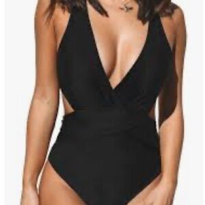 Cupshe Black Plunge Swimsuit
